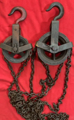 $45.55 • Buy Vintage 1/2 Ton Chain Fall/Chain Hoist Double Block & Tackle 412M-WORKS