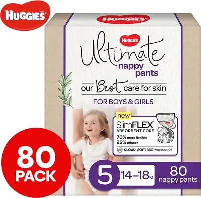 $73 • Buy Huggies Ultimate Size 5 14-18kg Nappy Pants 80pk