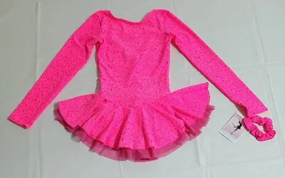 Mondor Born To Skate Glitter Ice Figure Skating Coral Dress Girls Size 10-12 New • $89.99