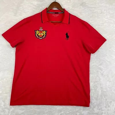 Polo Sport Ralph Lauren Performance Mens XL Red Spain ESP Big Pony • $18.95