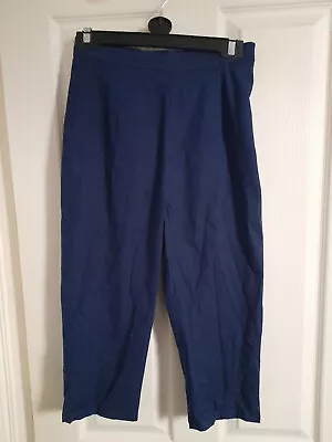 £9 • Buy Collectif Navy Blue Gracie Nautical 1950s Style Capri Pants Sz S 10 Rockabilly