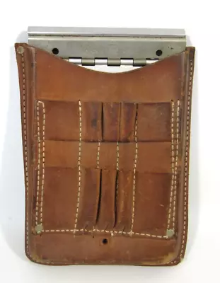 Vintage Leather Belt Clipboard Pen Holder Geoscience Field Metal Clipboard 5x7 • $39.99