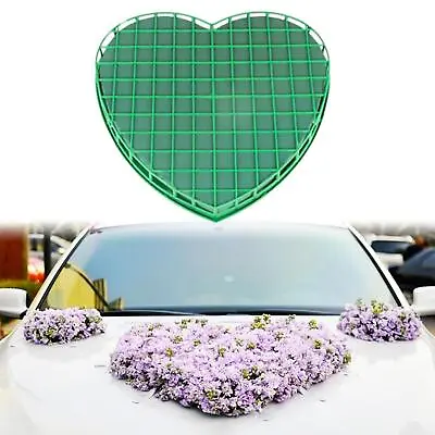 Green Heart Shape Floral Foam Dry/Fresh Oasis Flower Foam Mud For Wedding Car • £8.68