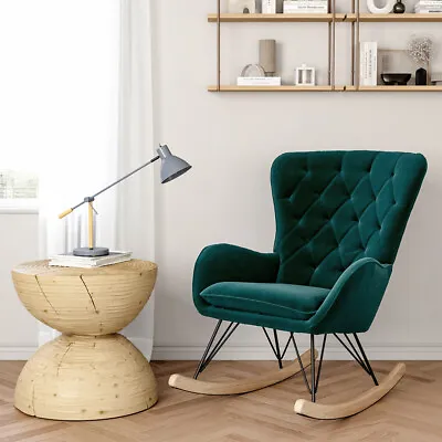 £149.95 • Buy Rocking Armchair Velvet Glider Single Sofa Seat Chair Upholstered Nursery Rocker