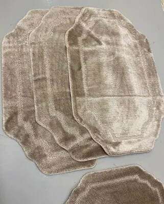 Xromany Washable Gypsy Mats 4pc Set Large 75cmx125cm Non Slip Backing Mink Beige • £59.99