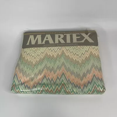 NEW Vintage Westpoint MARTEX Queen Flat Sheet Flames Flame Stitch Ii Brand New • $28.49