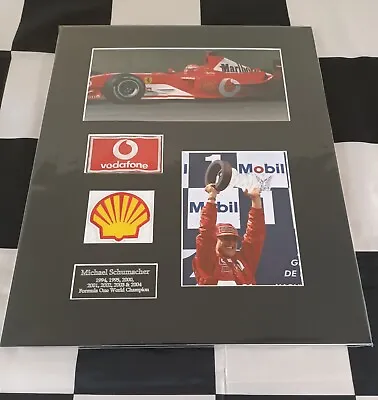 Michael Schumacher Special 20x16in Ferrari F1 Display With Overalls Patches • $112