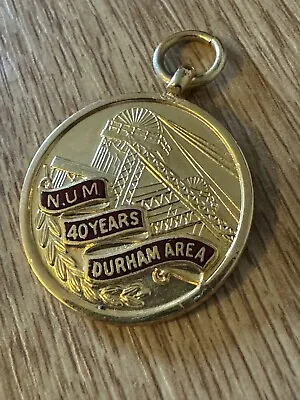 Rare NUM 40 YEARS Medal DURHAM AREA Mining Colliery Pit Coal Miners - VGC • £5