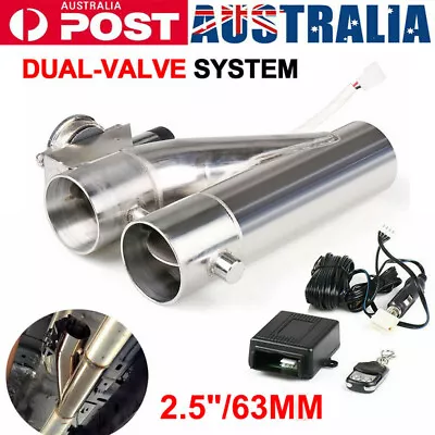 2.5  63mm Electric Y-Pipe Exhaust Downpipe Cutout E-Cut Out Dual-Valve Remote • $189.99