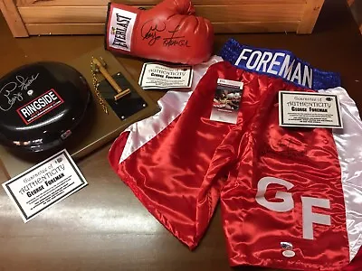 $1100 • Buy George Foreman Signed Boxing Gloves, Trunks And Bell JSA COA