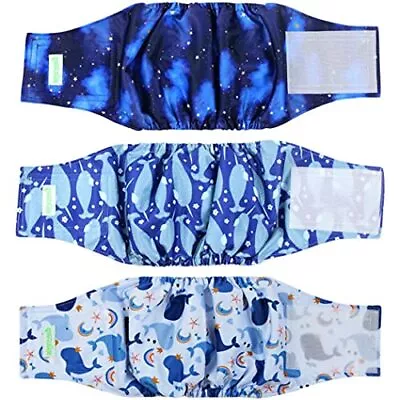 Washable Dog Diapers Male Dog Belly Band Wrap (Pack Of 3) XS S M L XL XXL • $18.99