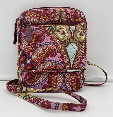 Vera Bradley Small Hipster Crossbody Bag Purse Cotton Paisley Resort Medallion • $8.99