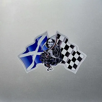 Scotland Scottish Flags With Grim Reaper Vinyl Sticker Decal For Car 130x80mm • £2.59