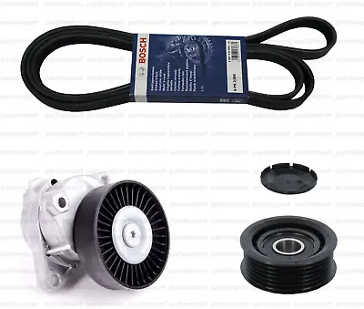 Serpentine Drive Belt Kit With Tensioner & Idler Pulley For Mercedes Benz • $75.33