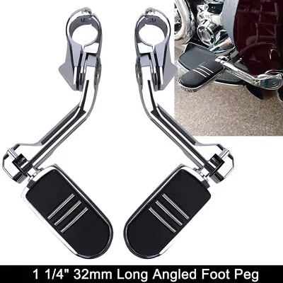 Adjustable 1-1/4  Highway Engine Guard Crash Bar Foot Peg Mount Kit For Harley • $66.90