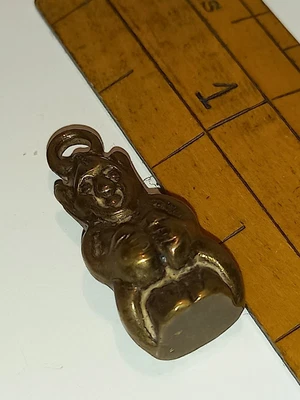 £17.50 • Buy Vintage Lucky PIXIE Charm BRASS Cornish Pisky Piskie Pixy Pendant Fairie