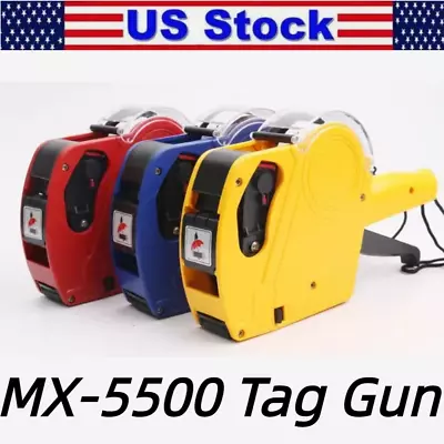 Price Tag Gun 5500 MX-5500 8 Digits EOS Price Gun Labeller Red /Label Roll 2023 • $12.99