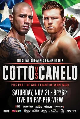 Canelo Alvarez Vs Miguel Cotto Fight Poster | Framed | Boxing | NEW | USA • $24.99
