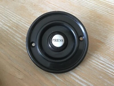 £14.99 • Buy Black Classical Round Push Door Bell  3” In Diameter