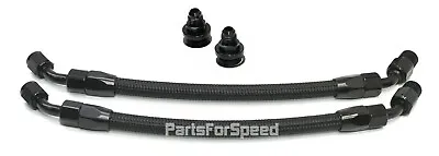 Braided Line Kit For Holley Or Mallory Fuel Pressure Regulators 3/8  NPT All Blk • $99.99