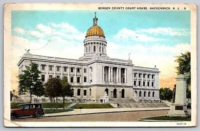 Hackensack New Jersey WB Postcard Bergen County Court House Old Red Car  • $6.99