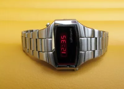 Men's SS 1976 Wittnauer Polara II LED Digital Retro Time Computer Quartz Watch • $166.75