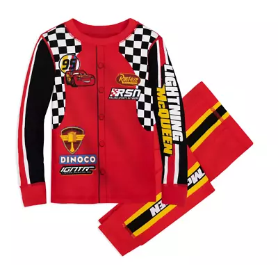 NEW  Disney Store Lightning McQueen Racing Suit Costume PJ Pajamas Sz 4 Cars NWT • $28.99