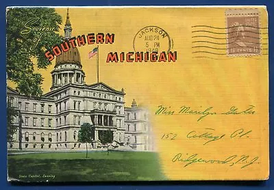 Southern Michigan Mi Irish Hills Grand Haven State Park Saginaw Postcard Folder • $3.99