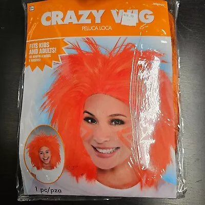 ORANGE CRAZY WIG Cosplay TAILGATING Costume Football Hair Sports - NEW! • $12.50