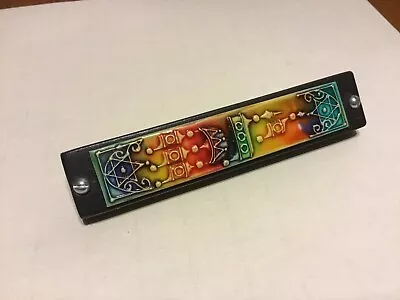 Colorful Mezuzah With Rolled Up Scroll Rainbow Colors On Tile Jewish • $30