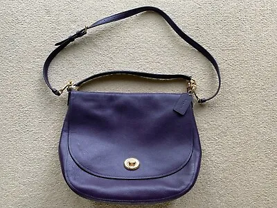 Fab Coach Purple Leather Zip Fastening Shoulder Bag With Grab Handles!! • £125