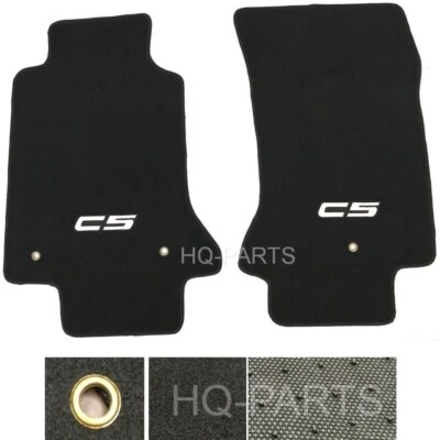 $43.88 • Buy Stitched LOGO Black Nylon Carpet Floor Mats Fit For Chevy Corvette C5 1997-2004