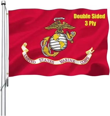 US Marine Corps USMC Flag 3X5 Outdoor Double Sided - Heavy Duty Polyester  • $31.99