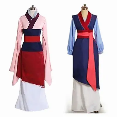 Hua Mulan Dress Mulan Princess Fancy Dress Cosplay Blue＆Pink Han Chinese Costume • $45.59