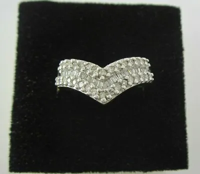 Beautiful Ladies 10k Yg Diamond Chevron Cluster V-shape Band .5tdw    4.4g • $764.15