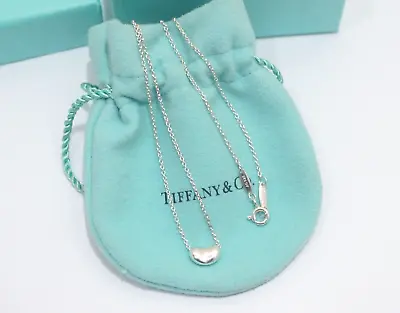 Tiffany & Co. Sterling Silver Elsa Peretti Mini Bean 9mm Pendant Necklace 16  • $129