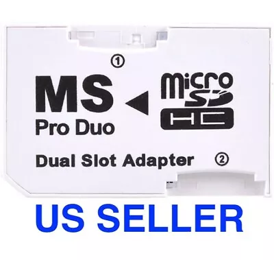 Dual Micro SD TF To Memory Stick Converter MS Pro Duo PSP Card 2 Slot Adapter • $2.69