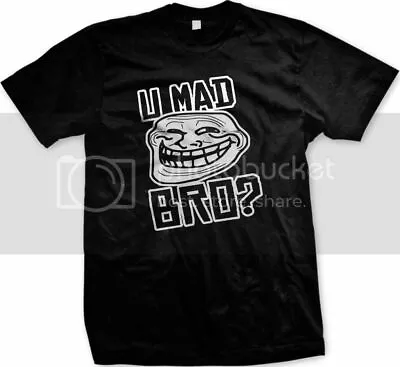 U Mad Bro Troll Face Meme Funny Slogan Rage Comics Smile Gag Gift Men's T-shirt • $8.96