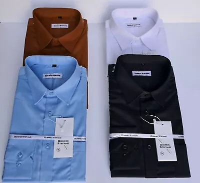 MENS PLAIN FORMAL CLASSIC SHIRT COTTON BLEND CASUAL LONG SLEEVE From £12.99(432) • £18.99