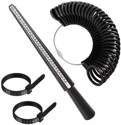 Ring Size Measuring Tool With Plastic Mandrel & Ring Sizer Guage Four Stick Man • $10.35