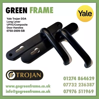 Yale Trojan DDA Long Lever 92PZ UPVC/Composite Door Handles Black 0750-2009-SB • £14.80