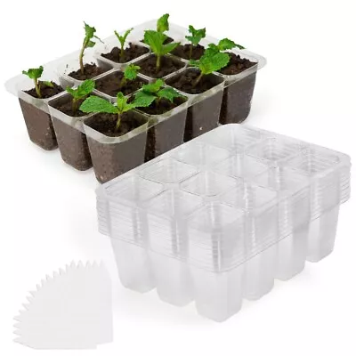 10Packs Seed Starter Tray 120 Cells Seedling Trays Nursery Pot Growing Trays • $8.99