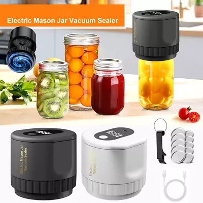 Electric Mason Jar Vacuum Sealer Kit For Wide Mouth&Regular Mouth Mason Jars USA • $26.21