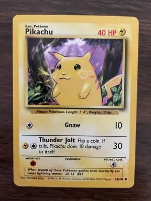 Pokémon TCG Pikachu Base Set 58/102 Regular Unlimited Common • $1.50