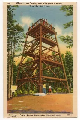 $1.30 • Buy Great Smoky Mountains National Park C1940's Observation Tower, Clingman's Dome