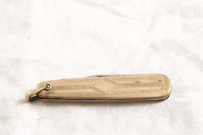 Antique VOOS Hayward US Gold Pocket Watch Folding Knife Chain Fob • $22