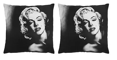 2 Marilyn Monroe Photographic Cushion Covers Hollywood Legend Black Monochrome  • £6.99