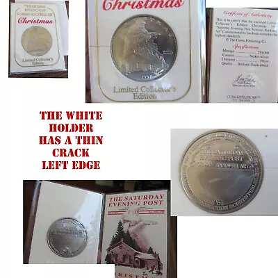 Norman Rockwell Christmas Coin Saturday Evening Post Art 1997 Curtis Mint Silver • $12