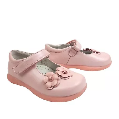 NEW Venettini Baby Girls Mary Jane Leather Shoes Pink 6.5 (EUR 23) Floral • $24.95