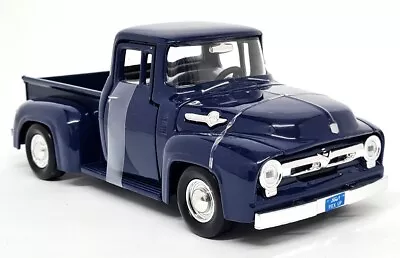 Motormax 1/24 - Ford F-100 Pickup 1956 Blue Diecast Scale Model Car • $99.83